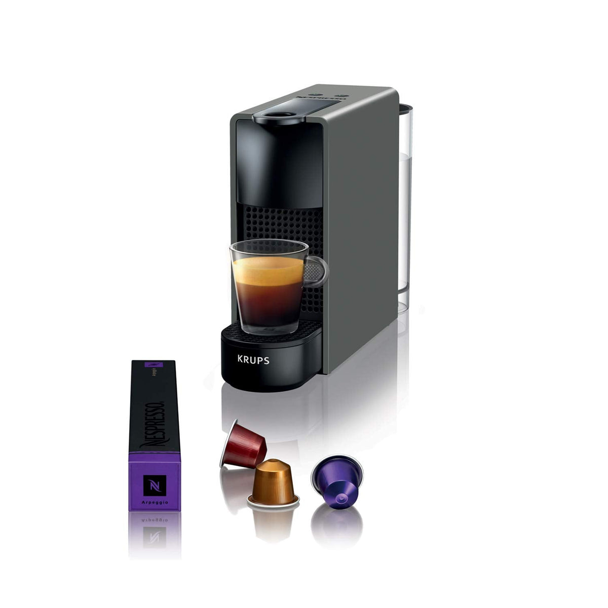 Essenza Mini Gris Intense – Cafetière à Capsules – Design Épuré